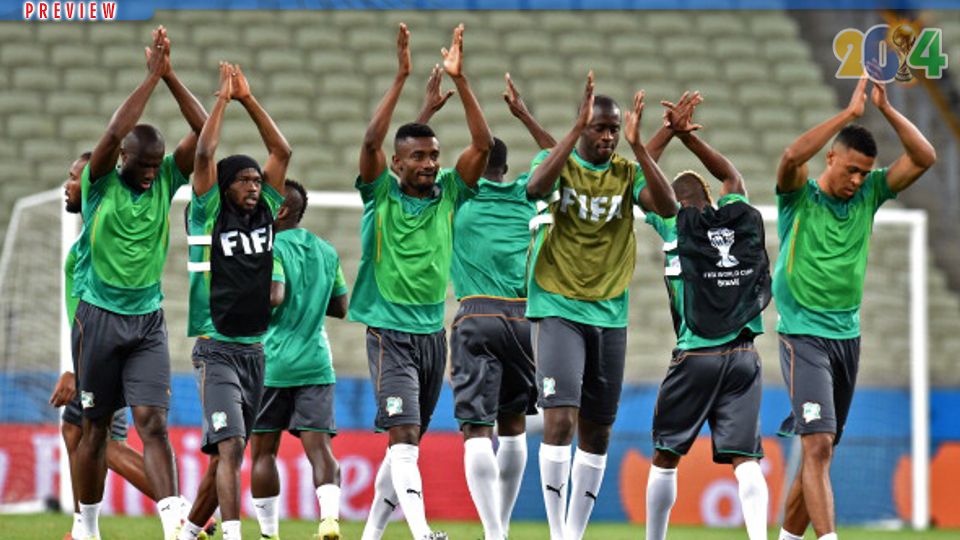 Skuad Pantai Gading berlatih jelang duel lawan Yunani. Copyright: &copy; Gettyimages/indosport